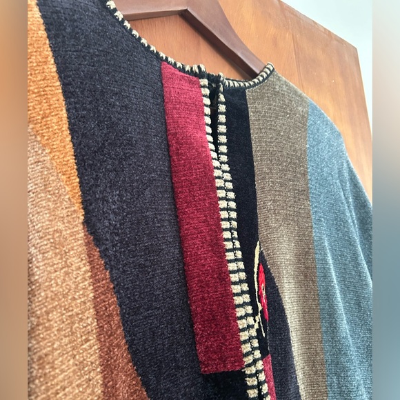 Mina Norton Vintage Chenille Wearable Art Embroidered Sweater Blazer/Cardigan - Picture 4 of 7